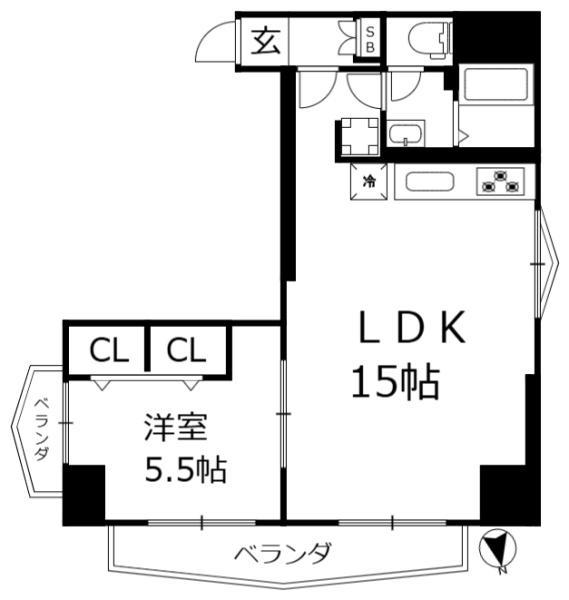 ヴィップ大森パークサイドマンション(1LDK/7階)の間取り写真