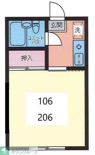 タマハイツ(1K/2階)の間取り写真