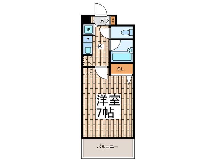 マンション・アミューズメント・ヤード(1K/3階)の間取り写真