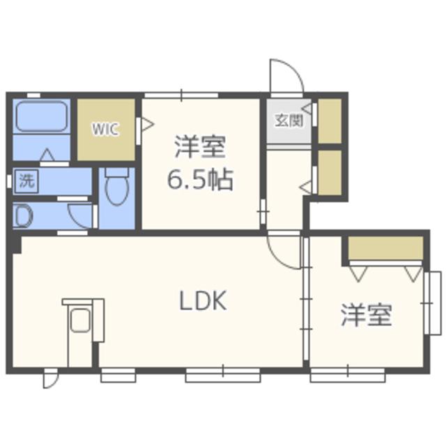 グラシュープラージュミトマG棟(2LDK/1階)の間取り写真