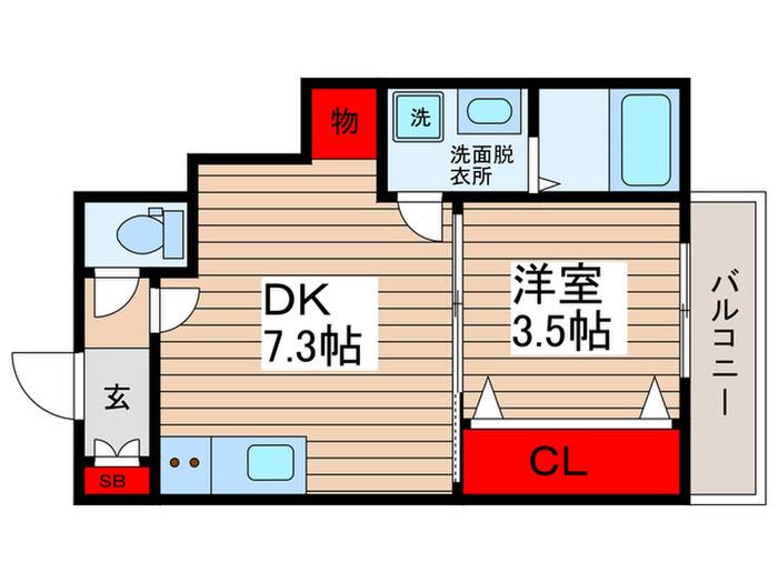 AJ南柏FIRST(1DK/1階)の間取り写真