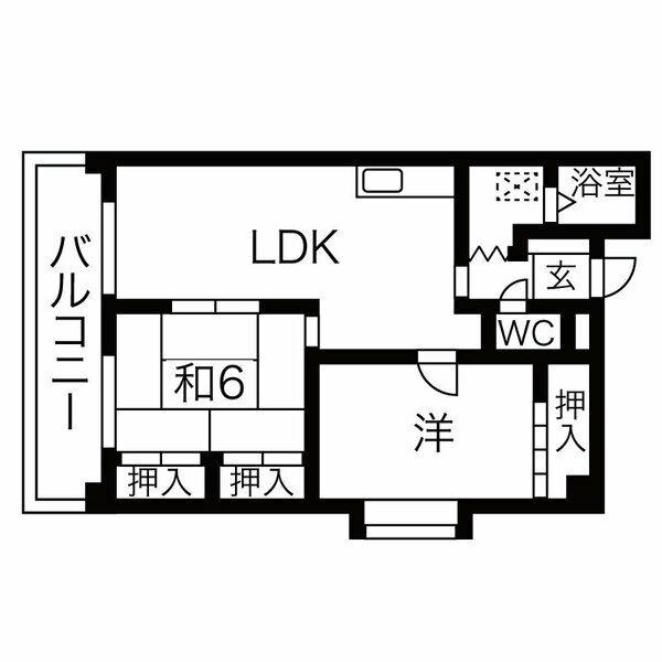 TGビル(2LDK/3階)の間取り写真