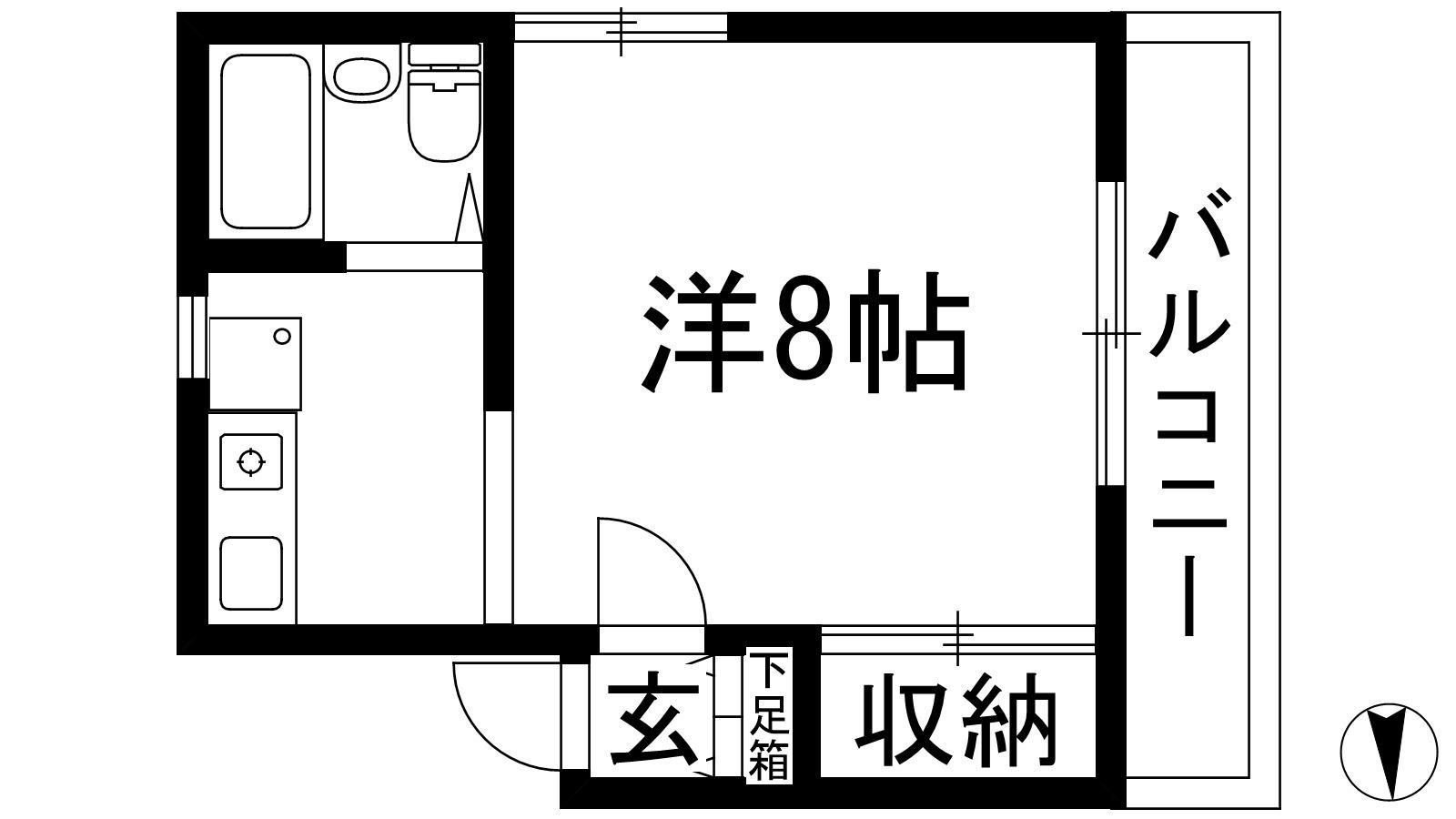 リバーサイド石橋マンション(1K/1階)の間取り写真