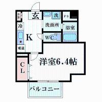 みおつくし西なんば(1K/6階)の間取り写真
