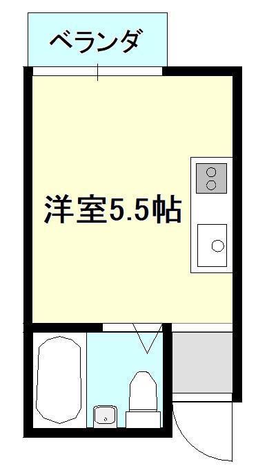 ヴィラ南万代(ワンルーム/1階)の間取り写真