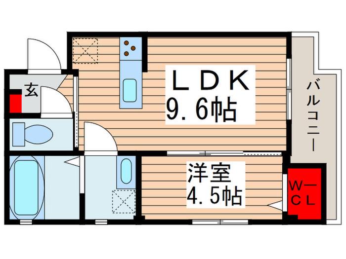FLEUR・DE・CERISIER(1LDK/2階)の間取り写真