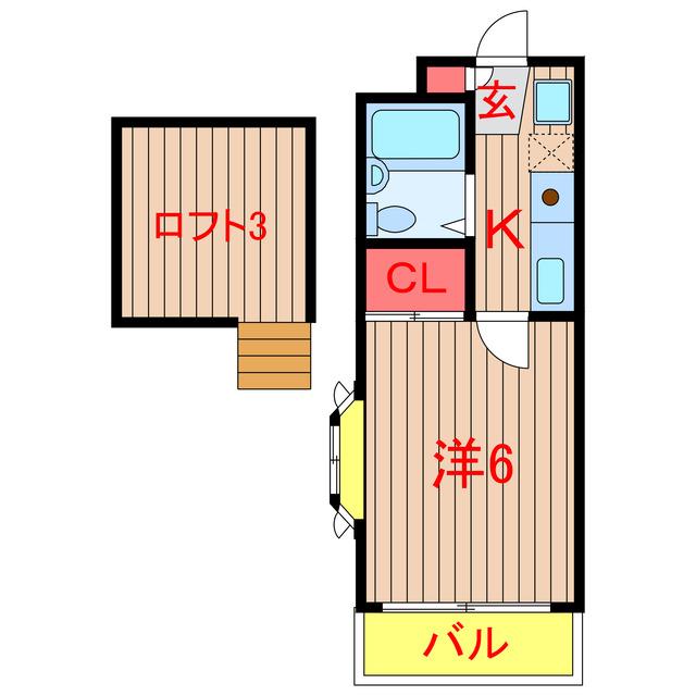メゾングランドール(1K/2階)の間取り写真