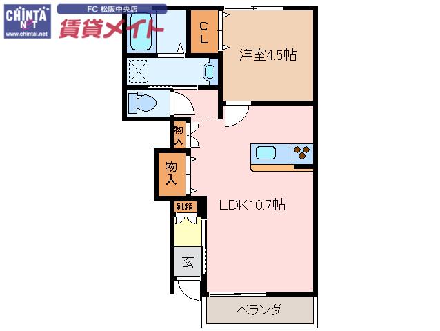MO-V A(1LDK/1階)の間取り写真