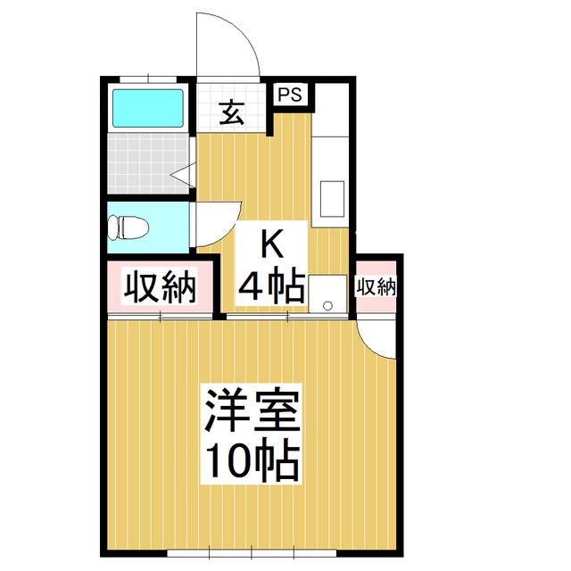 ふじパレス(1K/1階)の間取り写真
