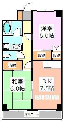 ビューハイツ(2DK/2階)の間取り写真