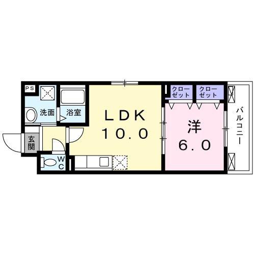 グランスクエア(1LDK/4階)の間取り写真