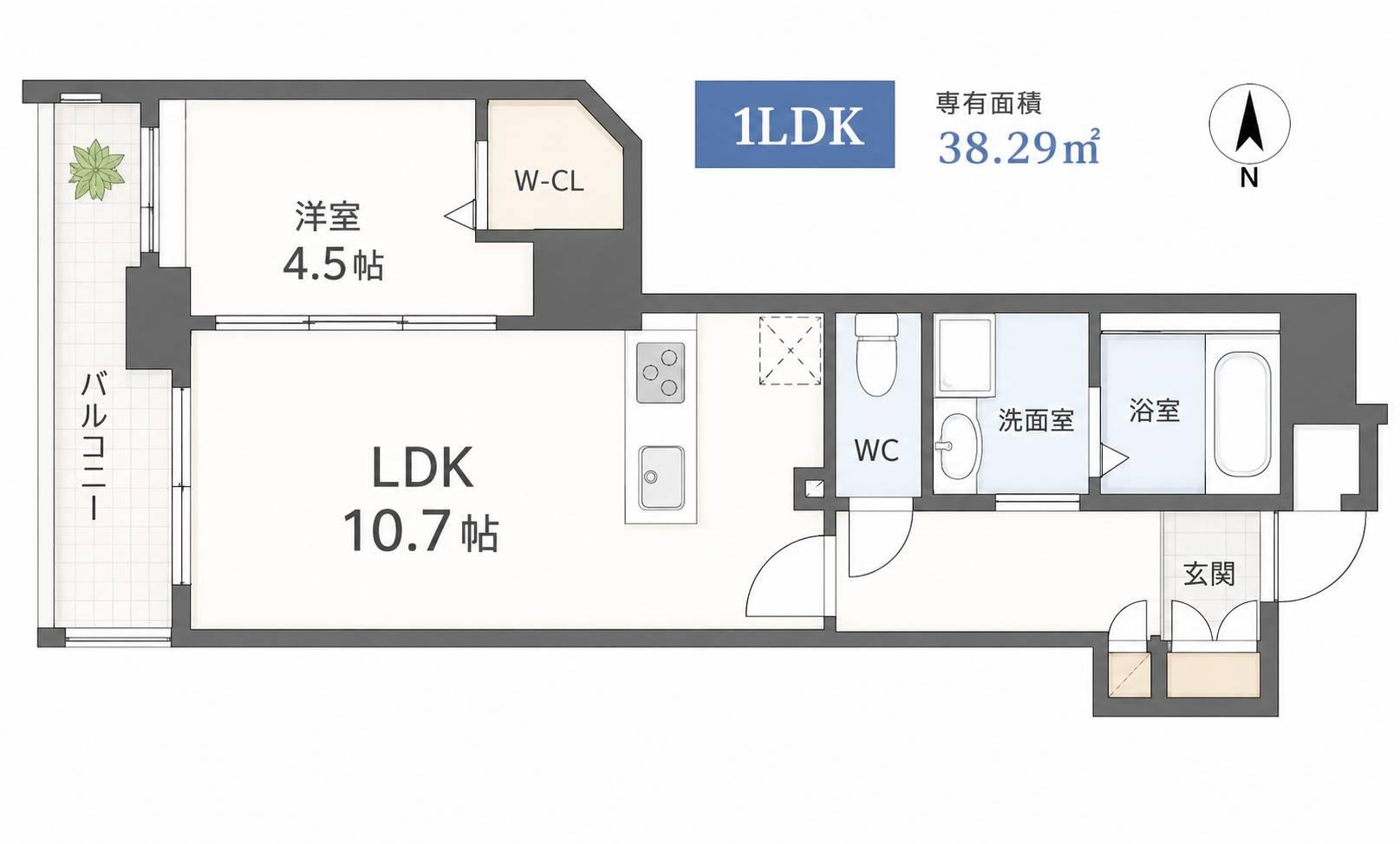 セントヒルズ的場町(1LDK/3階)の間取り写真