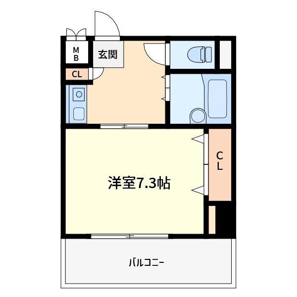メロディーハイム美章園(1K/2階)の間取り写真
