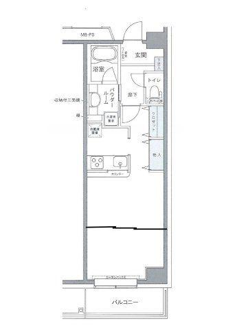 プライムアーバン豊洲(1DK/3階)の間取り写真