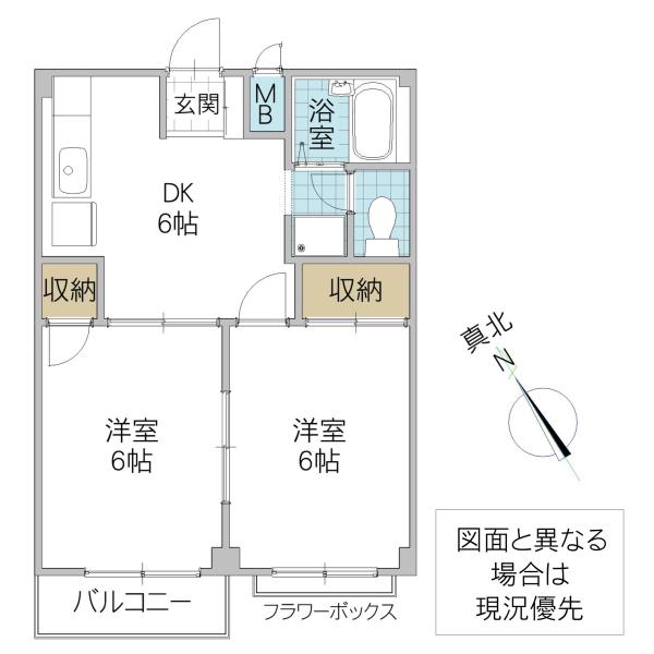 エルディムOMORI(2DK/2階)の間取り写真