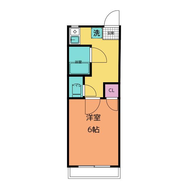 コーポT&MPART2(1K/2階)の間取り写真
