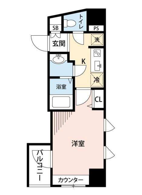 アヴァンツァーレ元町(1K/4階)の間取り写真