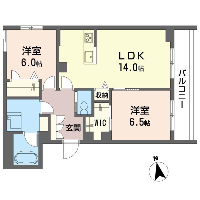 テラス ルミエール(2LDK/2階)の間取り写真