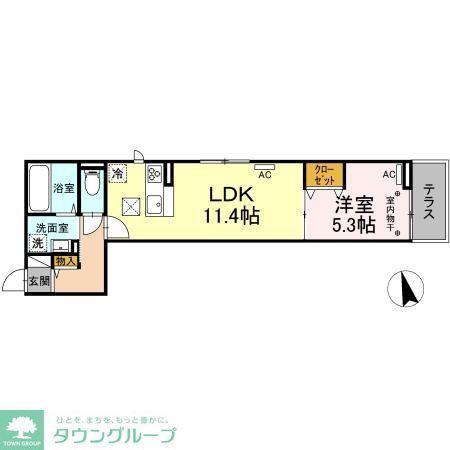 Dスクエア元本郷(1LDK/3階)の間取り写真