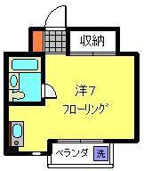 クローバーハイツ(ワンルーム/2階)の間取り写真