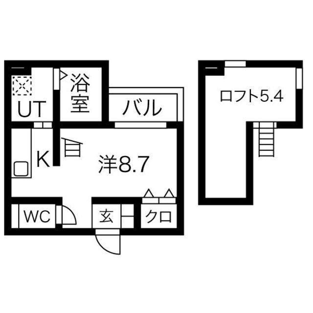 LUCK(1K/2階)の間取り写真