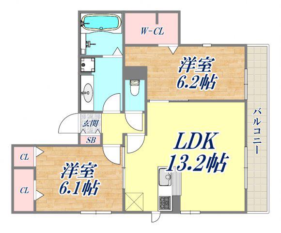 アングレーム(2LDK/3階)の間取り写真