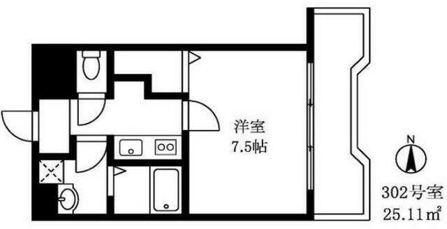 ロイヤルハイツ新高円寺(1K/3階)の間取り写真
