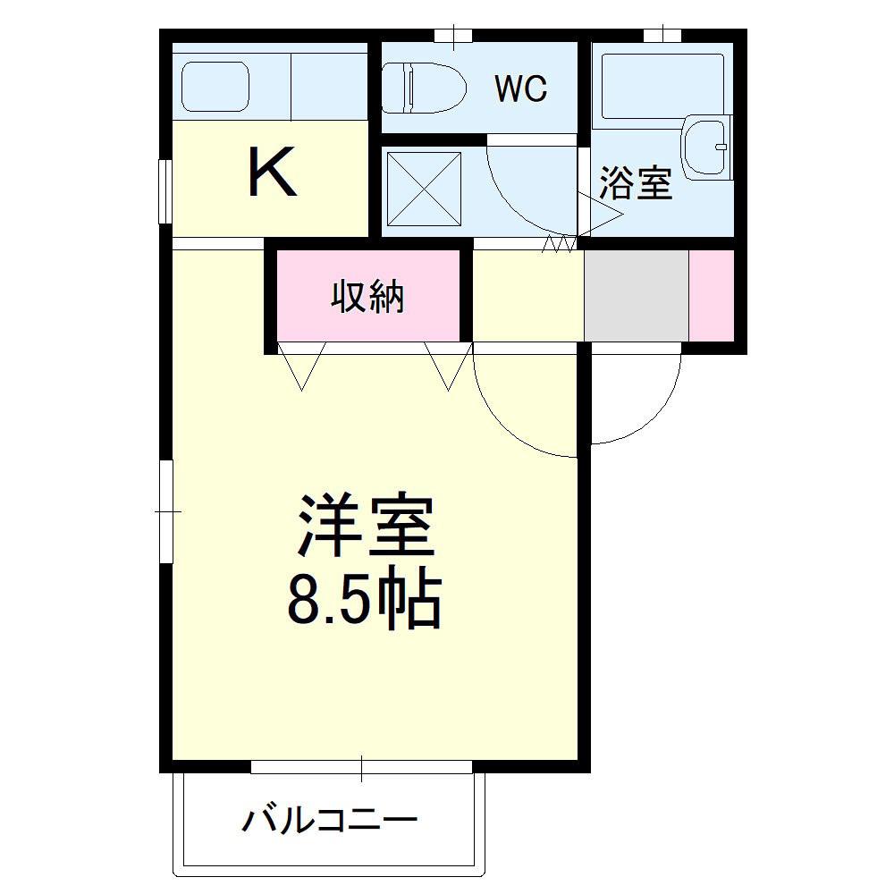 リヴェールエレガンB(1K/2階)の間取り写真