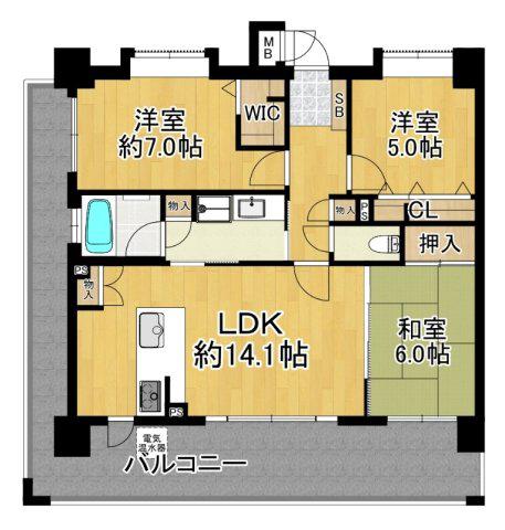 エイルマンション諏訪野エクシア(1LDK/8階)の間取り写真