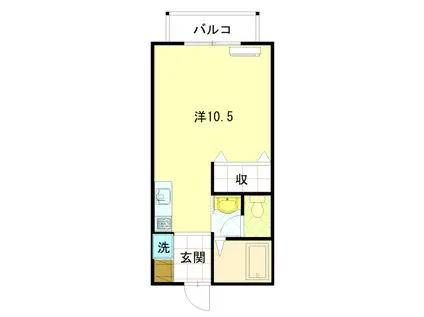 シャレー白糸(ワンルーム/2階)の間取り写真
