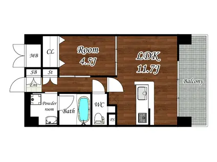 PREMENTE TOYONAKA(1LDK/2階)の間取り写真