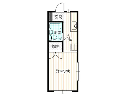コーポ旭が丘(1K/2階)の間取り写真