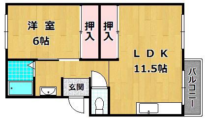 志智マンション(1LDK/1階)の間取り写真