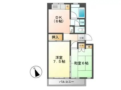 プレミオーレ(2DK/4階)の間取り写真