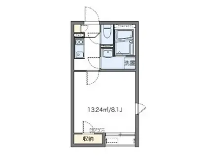 レオネクストサリエール(1K/2階)の間取り写真