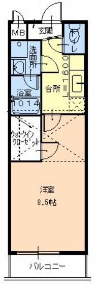 フジパレス浜寺諏訪森ノース(1K/1階)の間取り写真