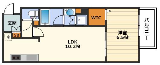 ヴェヌスタ同心(1LDK/7階)の間取り写真