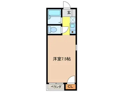 エムパヤール(ワンルーム/1階)の間取り写真