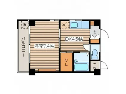 コートドール3(1DK/3階)の間取り写真