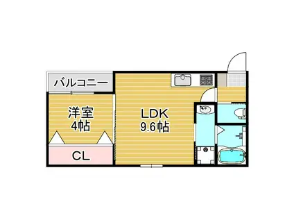 ルチェ・ソラーレII玉出西(1LDK/3階)の間取り写真