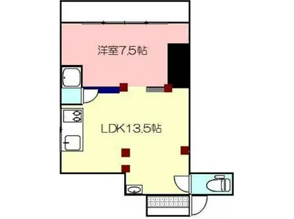 松縄コーポ(1LDK/2階)の間取り写真