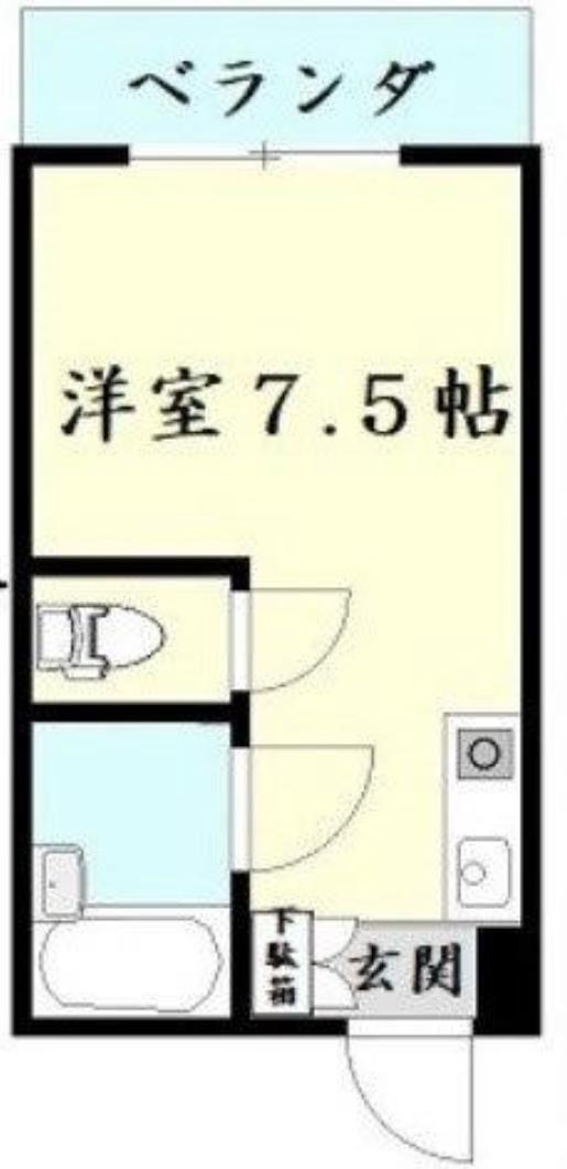 マルディアス南古市(ワンルーム/1階)の間取り写真