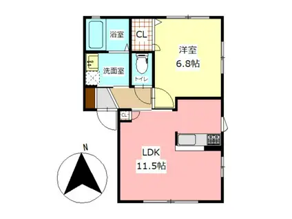 ガーデンコート III棟(1LDK/1階)の間取り写真