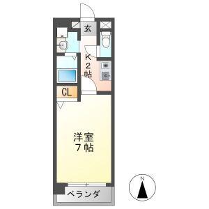 プレジデント21(1K/5階)の間取り写真