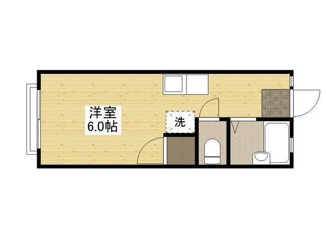 ヴィラ西町(1K/2階)の間取り写真