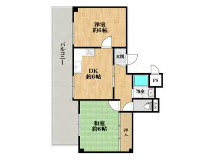 YS COURT(2DK/3階)の間取り写真