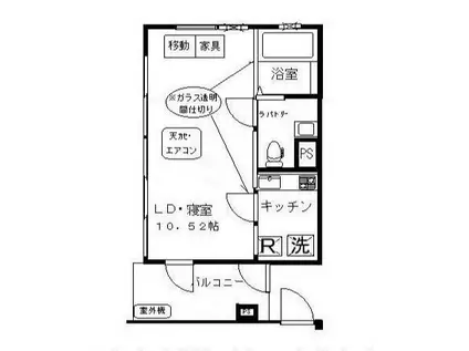 FLAT・Y(1K/3階)の間取り写真