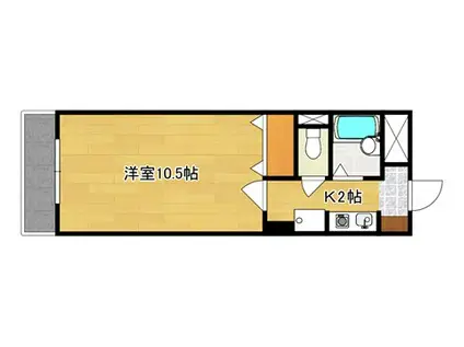 音羽パレス(1K/2階)の間取り写真