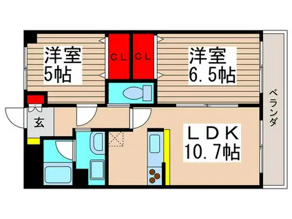 シャングリア丸太(2LDK/2階)の間取り写真