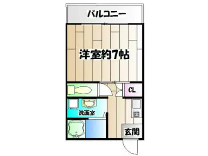 ウェルピアヤマサキ(1K/3階)の間取り写真